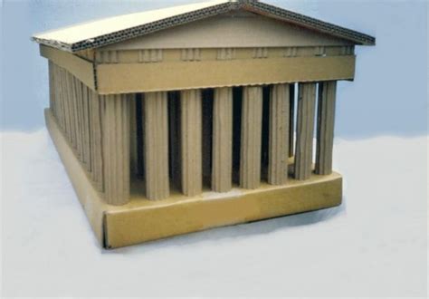 Repeat this process until you have a lot of leaves (we used about 4 sheets of construction paper). . How to make a greek temple out of cardboard